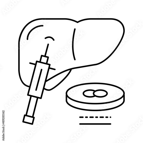 liver biopsy line icon vector illustration