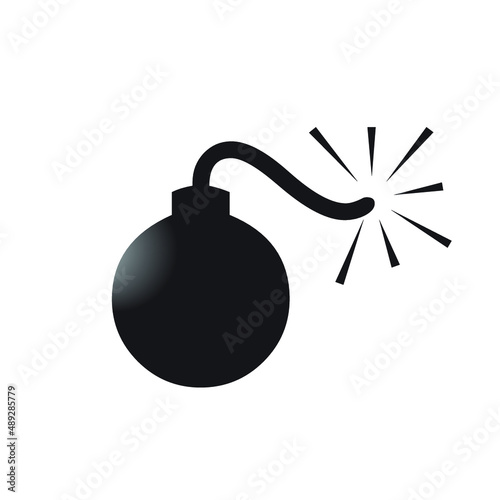 A black and white bomb vector
