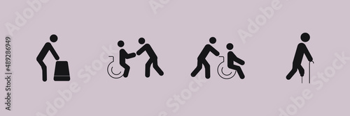 Disabled Handicap  icons  symbol vector elements for infographic web