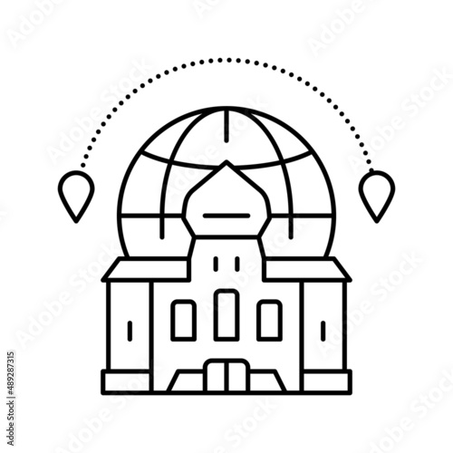 cultural tourism line icon vector illustration