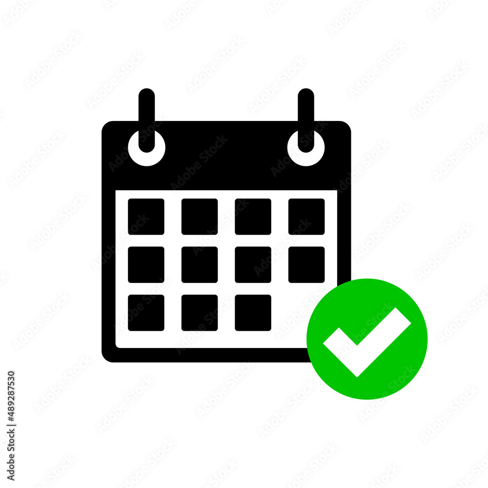Calendar and check mark icons. Schedules and reminders. Editable vectors. Calendar and check mark icons. Schedules and reminders. Editable vectors.