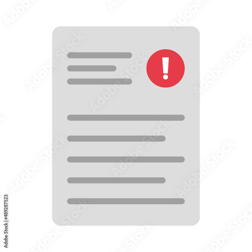 Warning document. Virus infection files. Vectors.