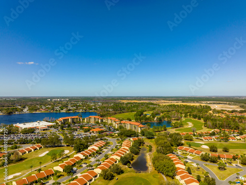 Kissimmee, FL, USA - February 20, 2022: Aerial photo of Orange lake resort photo