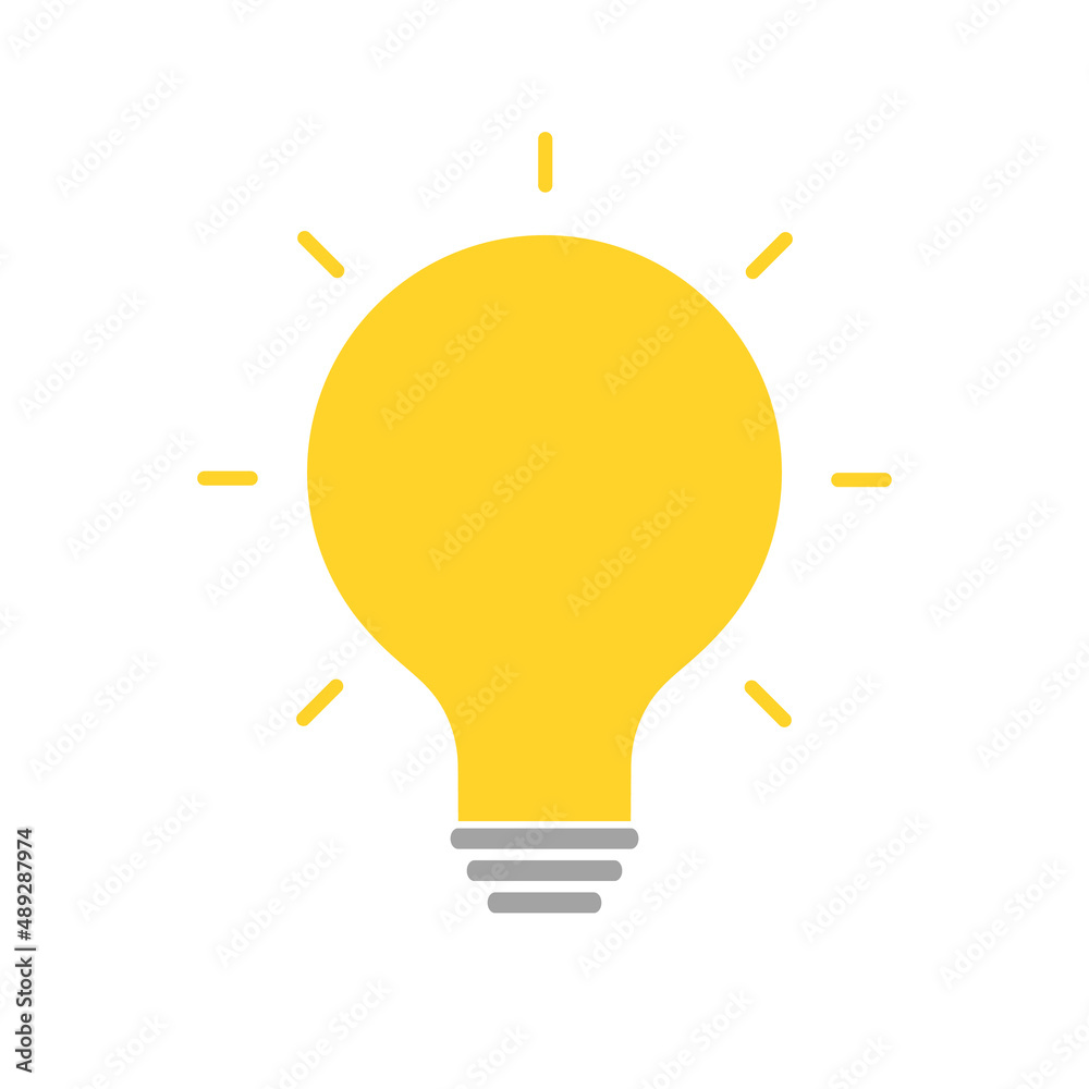 A light bulb icon that is lit. Ideas and tips. Vectors. A light bulb icon that is lit. Ideas and tips. Vectors.