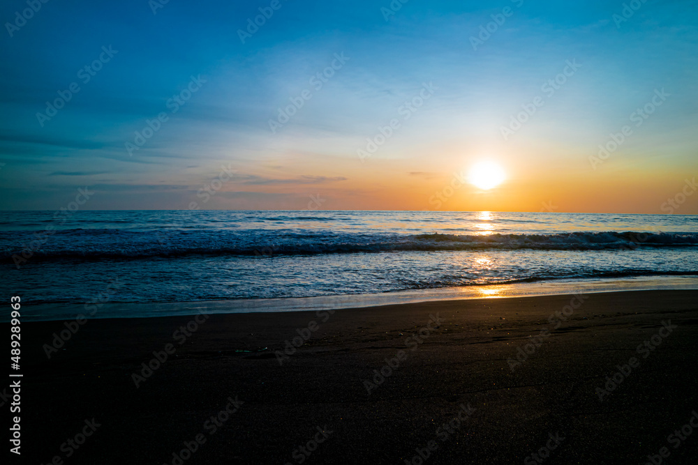 Beautiful sunset over the sea with colorful sky