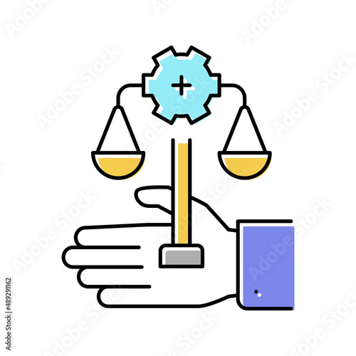 assistance in compliance with regulatory requirements color icon vector illustration