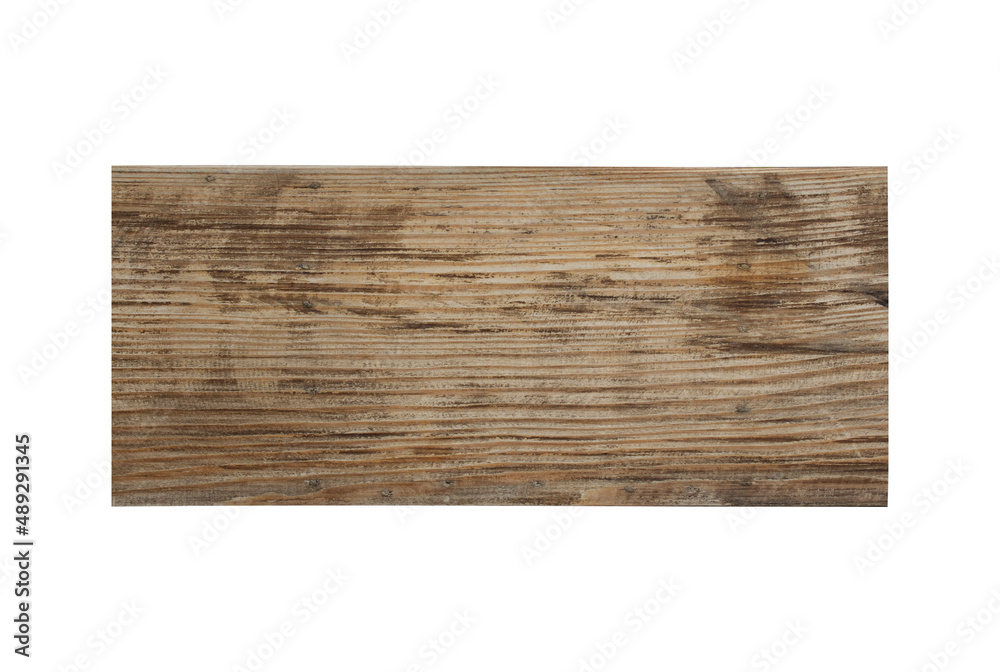Empty wooden sign on white background with cut path.