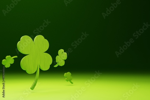 Fotografija st patricks day background green four leaf clover