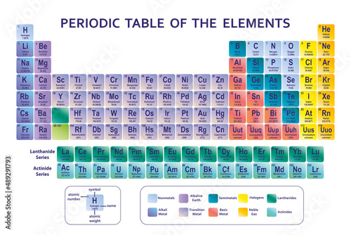 Periodic table of elements vector