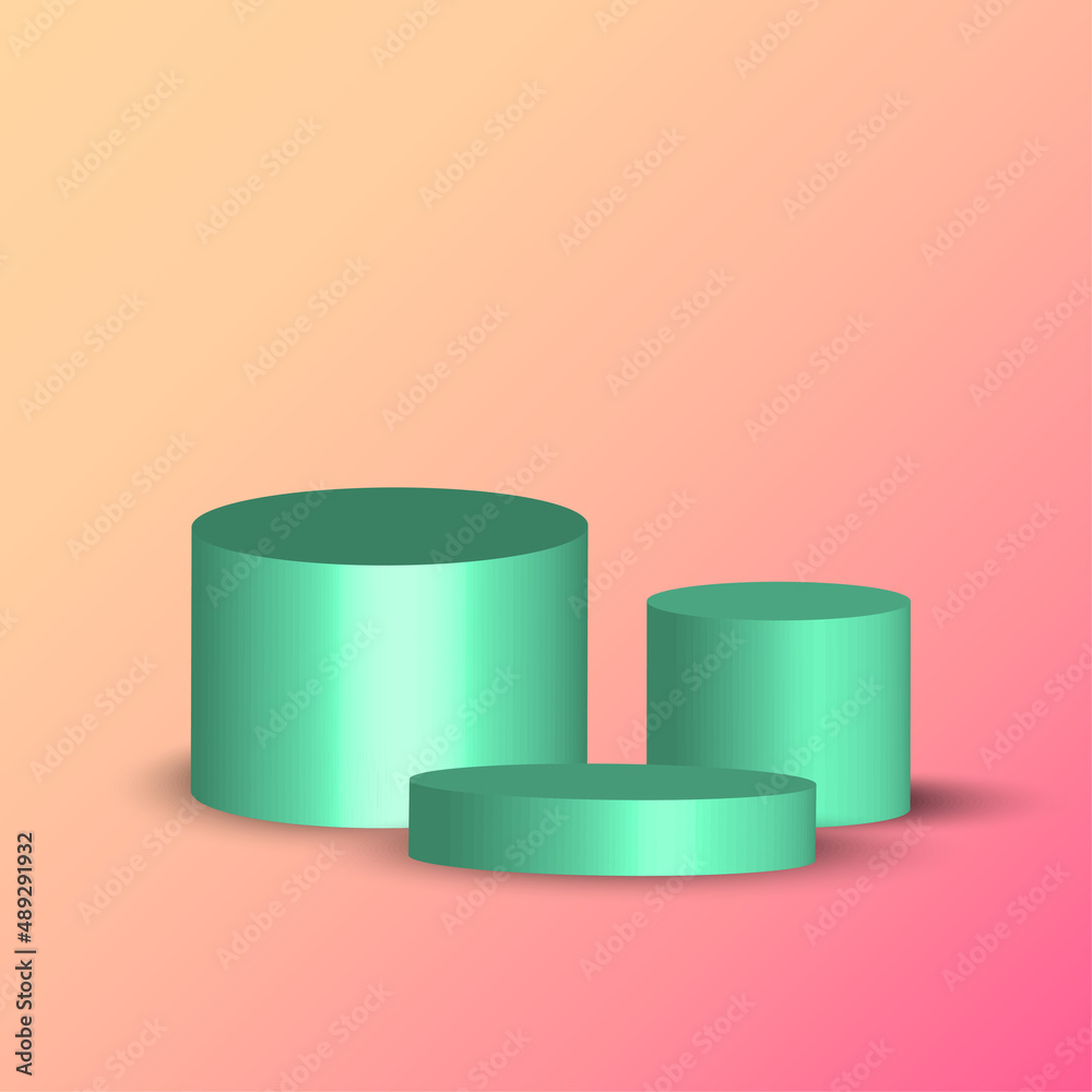 Volumetric cylinders in 3d style. Side view. Vector illustration. stock image. Volumetric cylinders in 3d style. Side view. Vector illustration. stock image.
