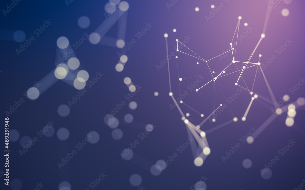 Abstract background. Molecules technology with polygonal shapes, connecting dots and lines. Connection structure. Big data visualization. Abstract background. Molecules technology with polygonal shapes, connecting dots and lines. Connection structure. Big data visualization.
