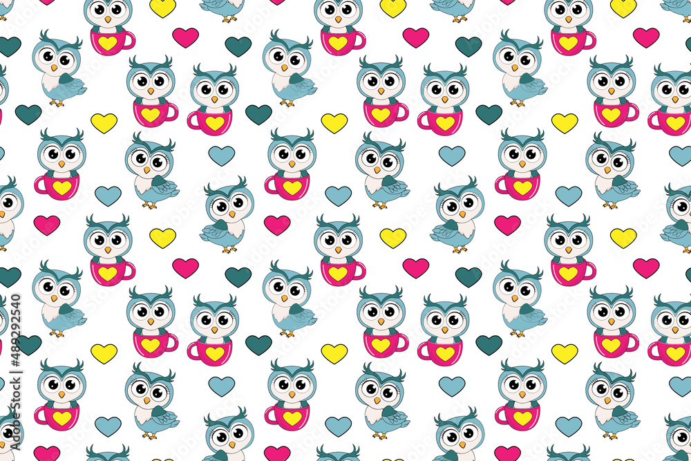 cute owl cartoon pattern cute owl cartoon pattern