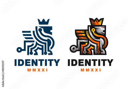 Logo Electric Lion Vector Illustration Template Good for Any Industry