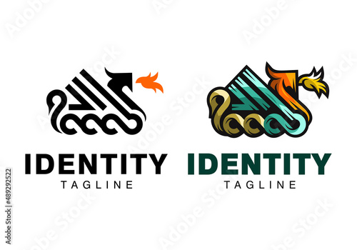 Logo Viking Ship Vector Illustration Template Good for Any Industry