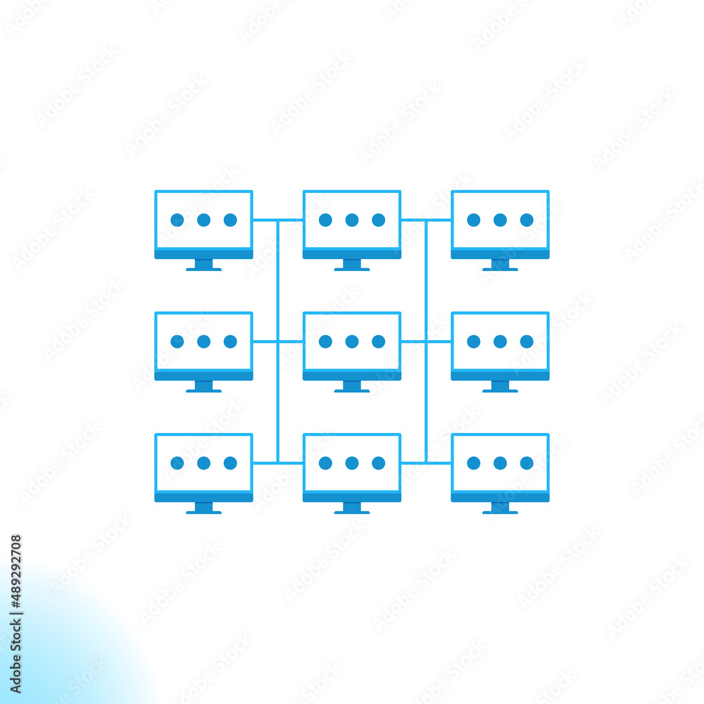 computer blockchain matrix design vector illustration. computer blockchain matrix design vector illustration.