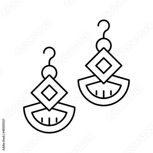 earrings jewellery line icon vector illustration