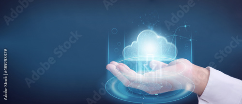 Double exposure Connecting a cloud computing service to a consumer network connection icon Online storage for cloud-connected devices. Cloud-based internet networking is a concept.