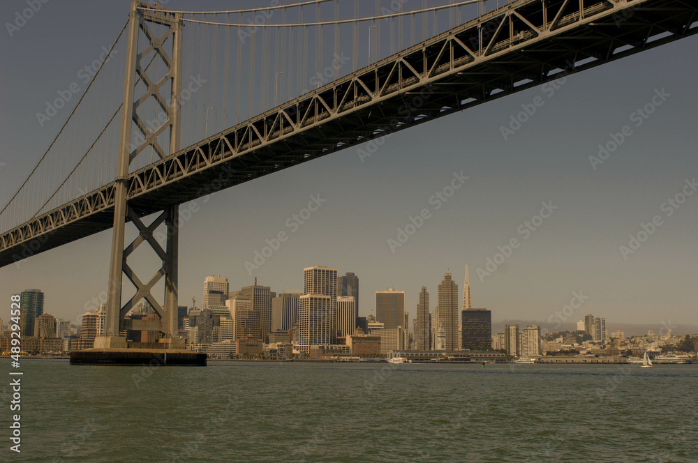 The Oakland Bay Bridge with the city of San Francisco in background