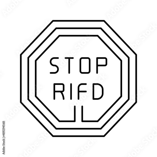 stop rfid line icon vector illustration