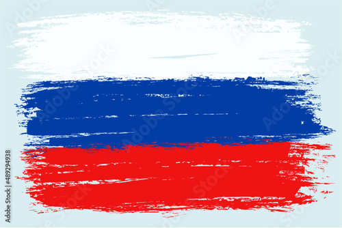 Russian flag carelessly drawn in crayons