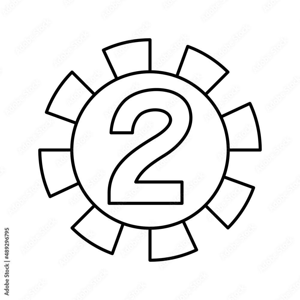 two number line icon vector illustration