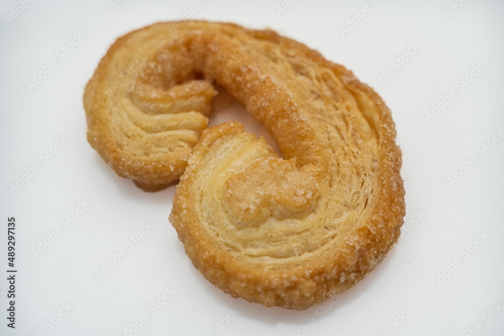 bakery product called traditional puff pastry palmerita from cordoba argentine