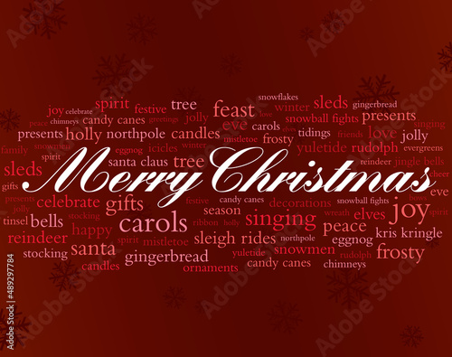 merry christmas lettering and words
