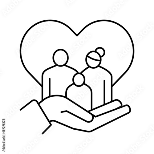 adopted child line icon vector illustration