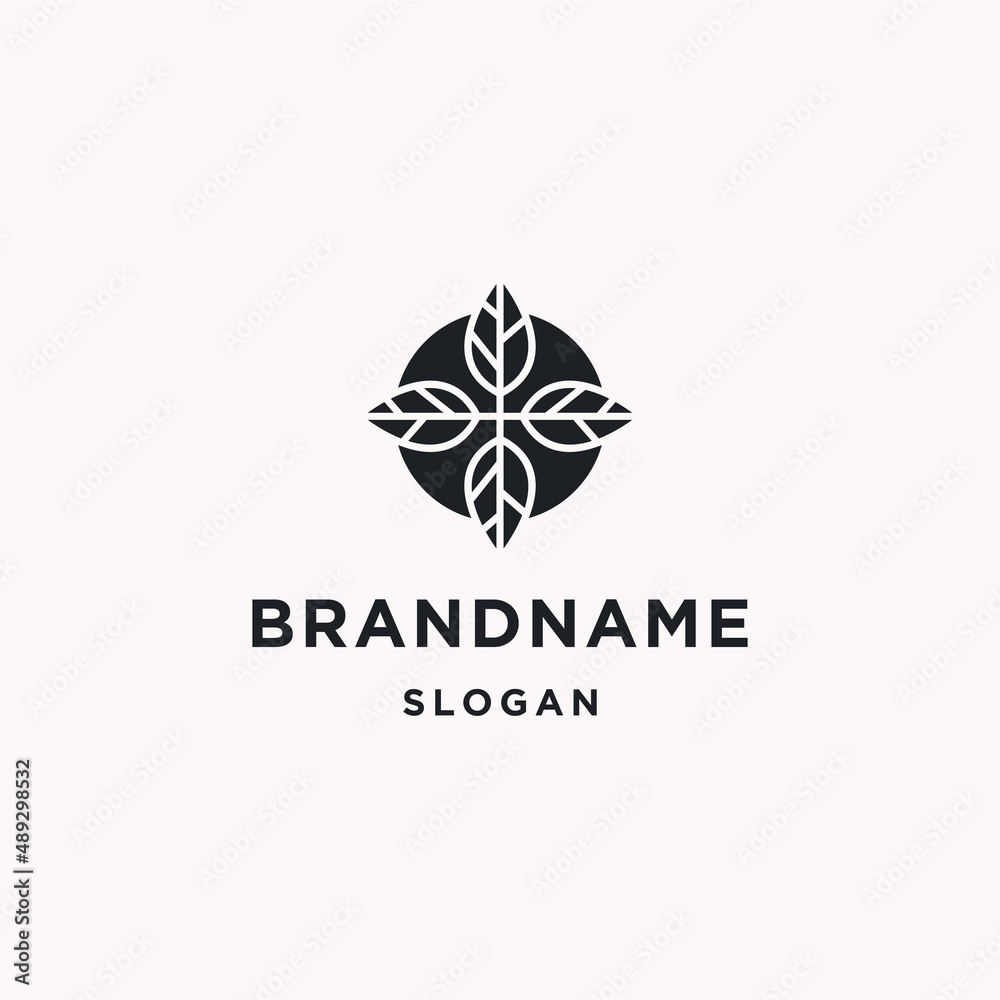 Leaf flower logo icon design template Leaf flower logo icon design template