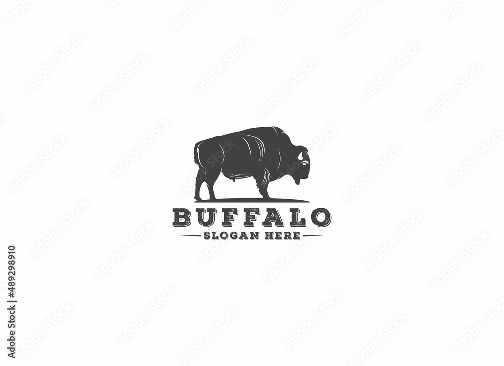 buffalo logo template vector in white background buffalo logo template vector in white background