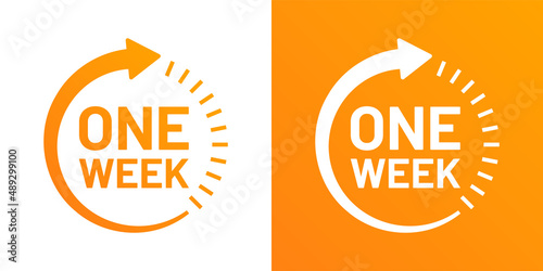 One week countdown icon in graphic design.