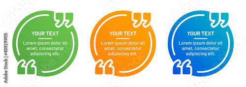 Quote frames blank templates set. Your text quote boxes in graphic design.