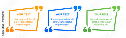 Quote box frame template design set. Your text banner