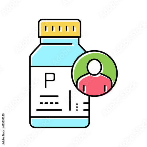 container probiotics color icon vector illustration