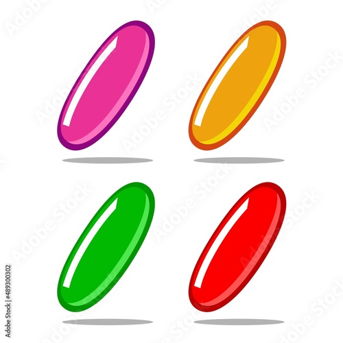 colorfull multivitamin capsule set