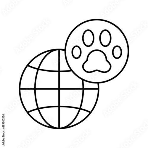 pet world travel line icon vector illustration