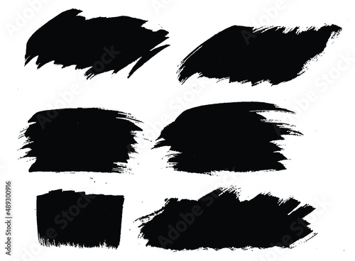 Set Of Vector black brush stroke eps 10, Black brush strokes silhouettes,  Grunge paintbrush. Set of grunge black brush strokes for artistic design elements