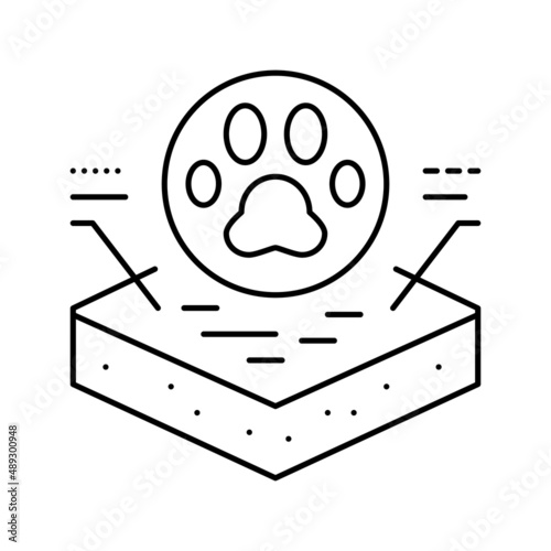 animal footprint on soil line icon vector illustration