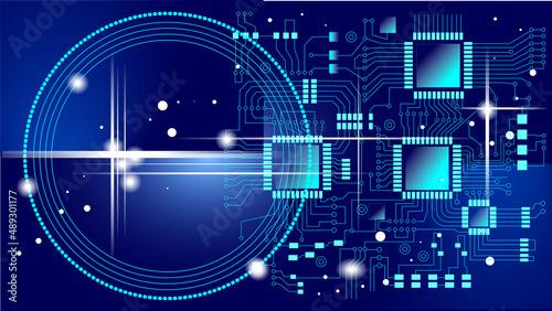 ブロックチェーンを実行する電子回路の基盤イメージ