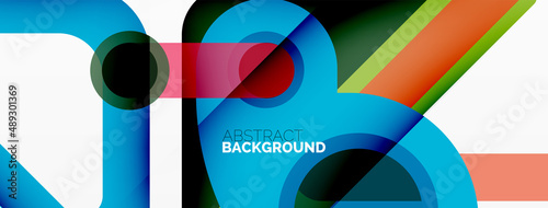 Geometric primitives. Lines, circles abstract background