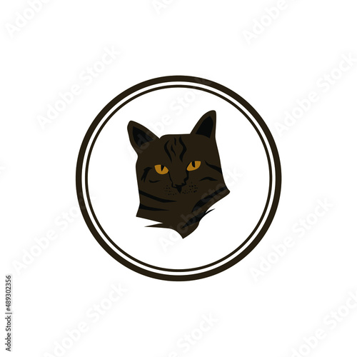cat themed logo vector design, suitable for logos, icons, templates, etc photo