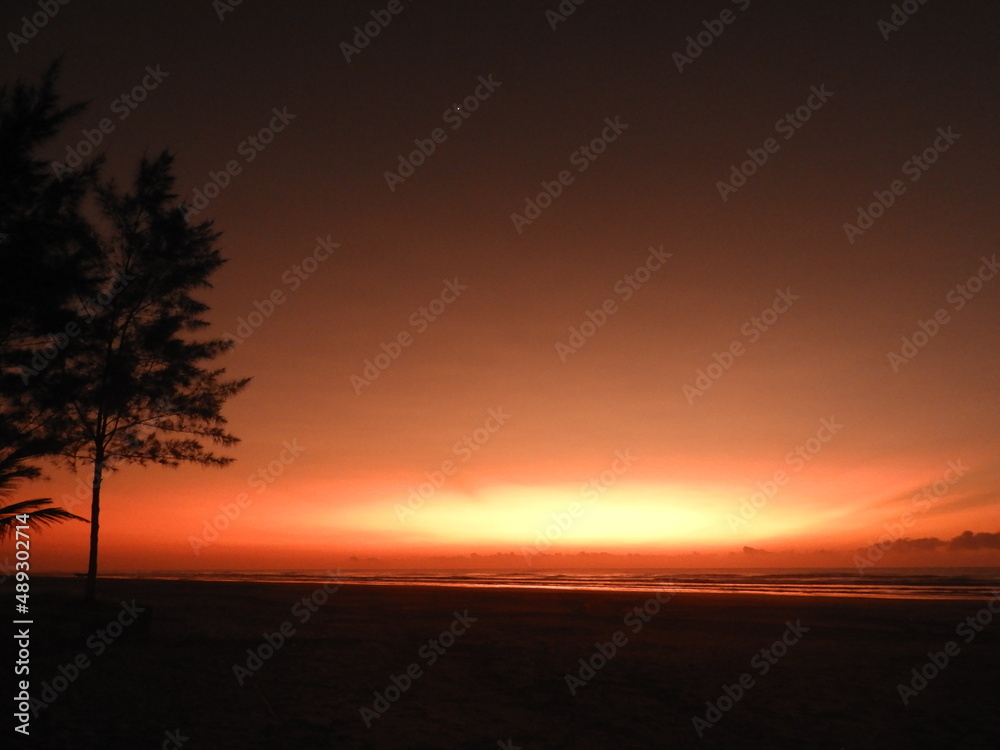 sunset on the beach. 24.02.2020