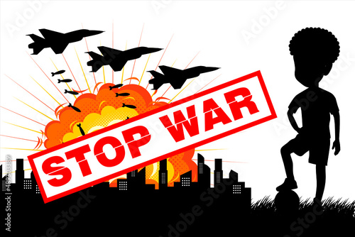 No War. Stop War. Stop violence and colonization vector illustration 