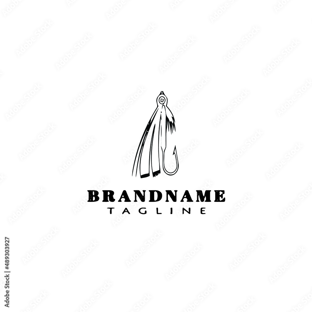 fishing lure logo cartoon design template icon black isolated vector fishing lure logo cartoon design template icon black isolated vector