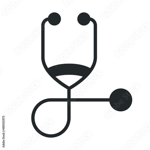 Stethoscope graphic icon. Stethoscope sign isolated on white background. Symbol medicine. Vector illustration