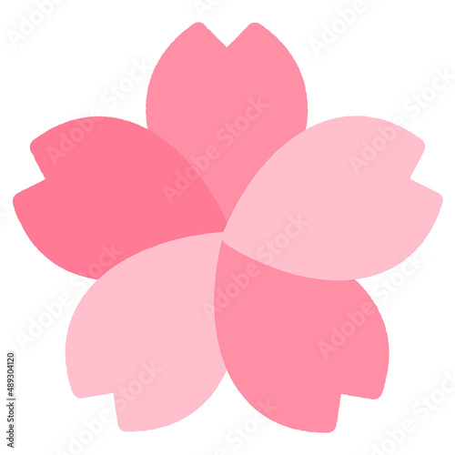 春のきれいな桜。３色のかわいいピンク色のシンプルな花びら。主線なし。