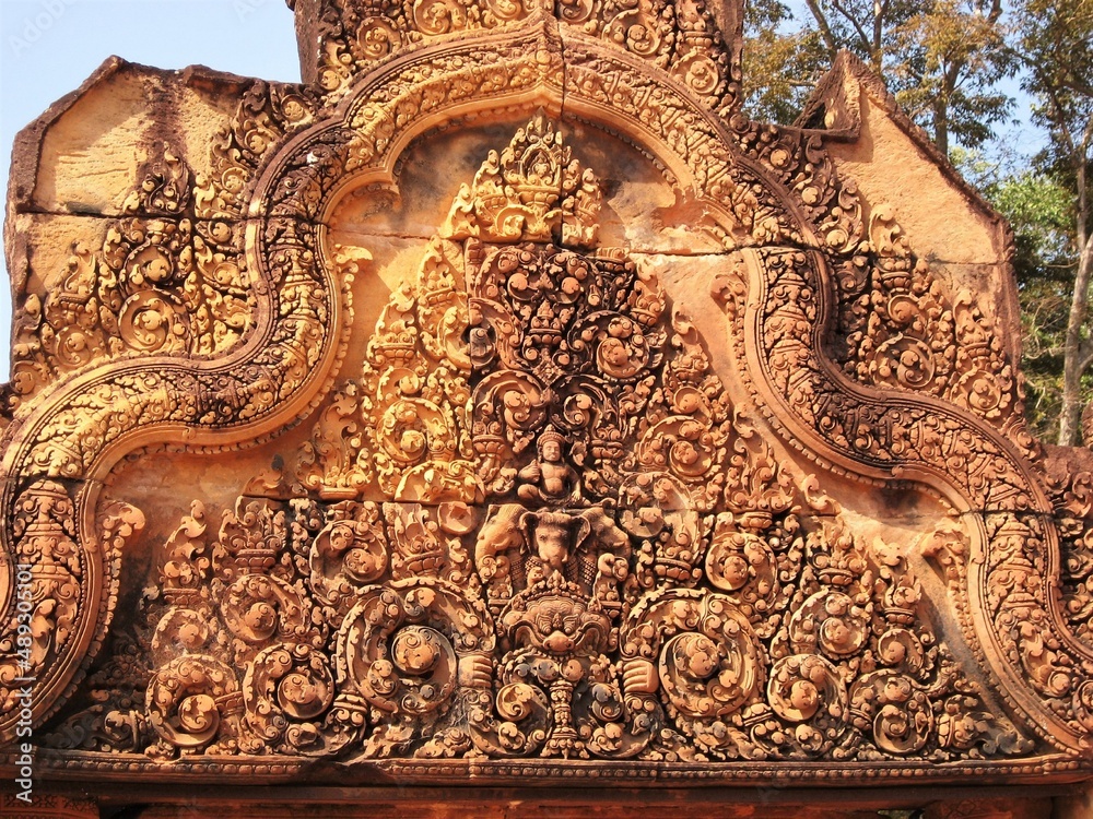 Fototapeta premium カンボジア、シェムリアップのバンテアイスレイ。 Banteay Srei in Siem Reap, Cambodia.