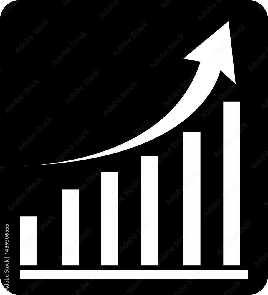 Growing graph sign. Orange icon with flat style.eps Growing graph sign. Orange icon with flat style.eps
