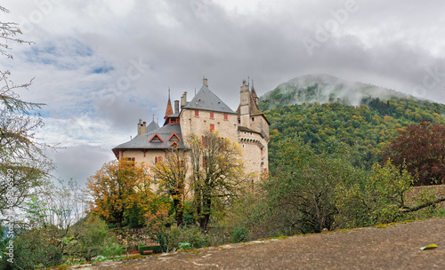 View to Château de Menthon-Saint-Bernard castle close to Annecy