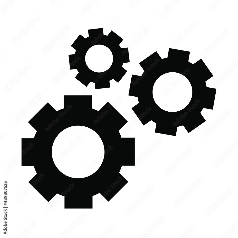 Gear icon in flat style design vector. Gear icon in flat style design vector.